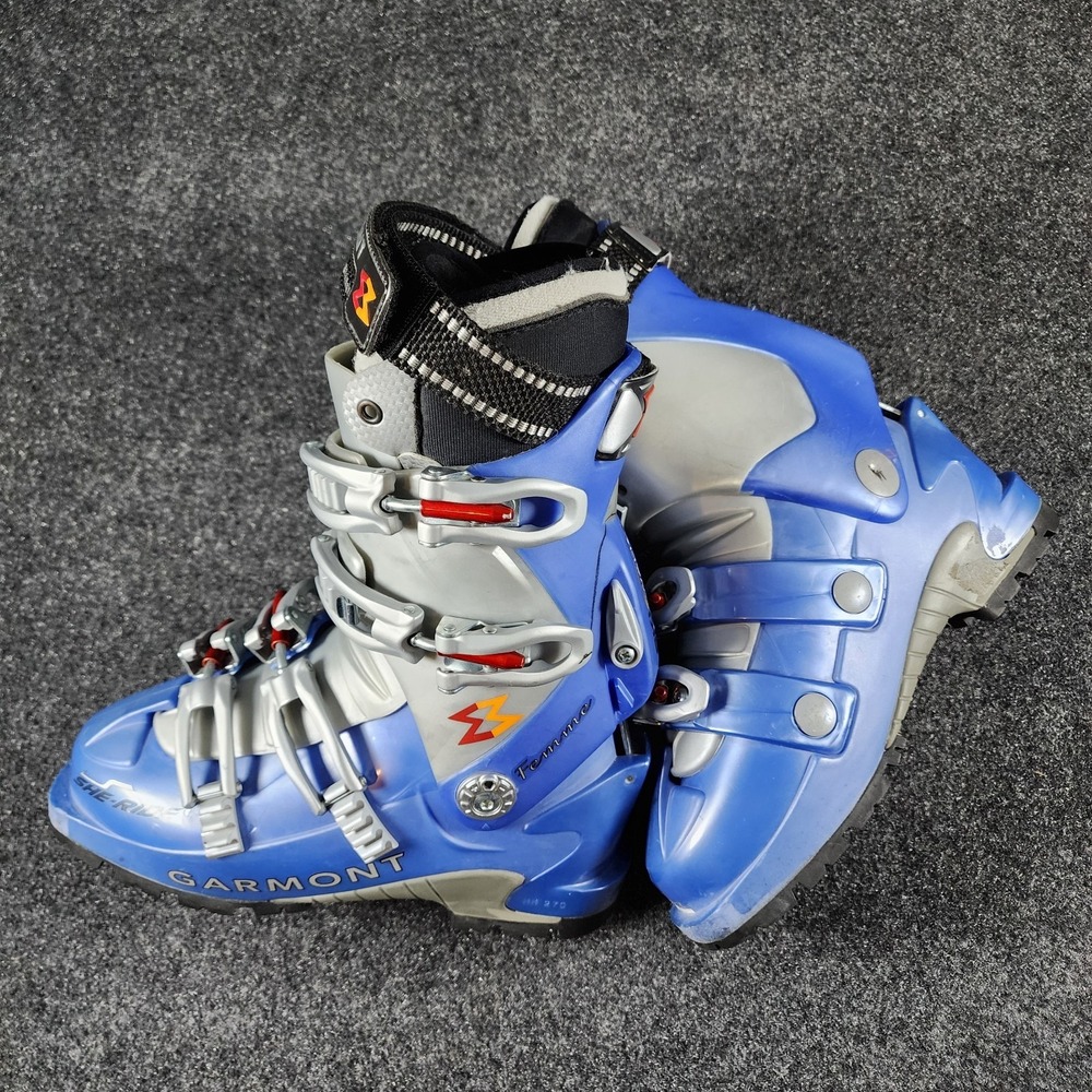 Garmont‎ She Ride Alpine Touring Ski Boots Women's Size 23 US 6 Blue & Silver